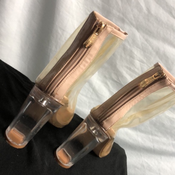 Clear, high-heeled zip up Open toed booties, Cape Robbin, size 7.5 guc - Picture 9 of 12